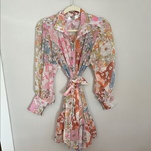 Fray Boutique Multicolor Floral Long Sleeve Dress/Blouse
